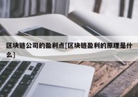 区块链公司的盈利点[区块链盈利的原理是什么]